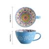 Boho Coffee Mug 17.63 Oz Oversized Soup Mugs Bowl Microwavable Dishwasher Safe Cute Tea Mug Oversized Soup Bowl With Big Handle