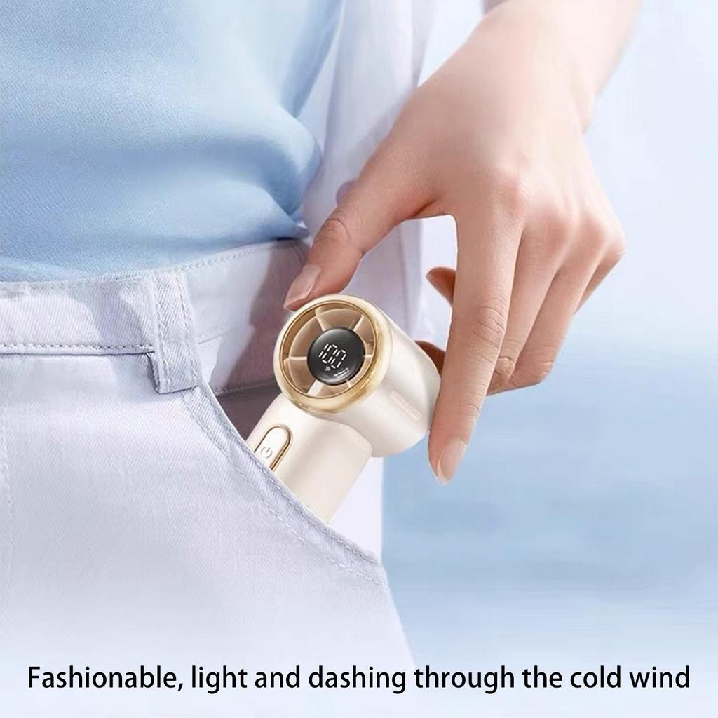 Portable Outdoor Handheld Fan, LED Digital Display, Long-lasting High Speed Fan With Multiple Settings
