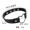 Anel de Metal Amor Choker de Couro Simples Ajustável para Mulheres, Corrente Decorativa para Pescoço de Menina Multicor