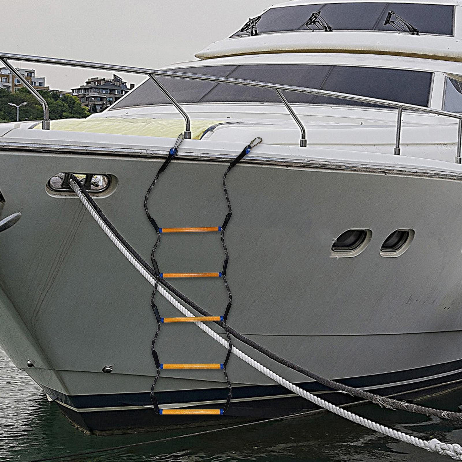 

Лодочная лестница Морская веревочная помощь Лестница для посадки, Многоразовая Переносная Лестница для бассейна 5 Tier