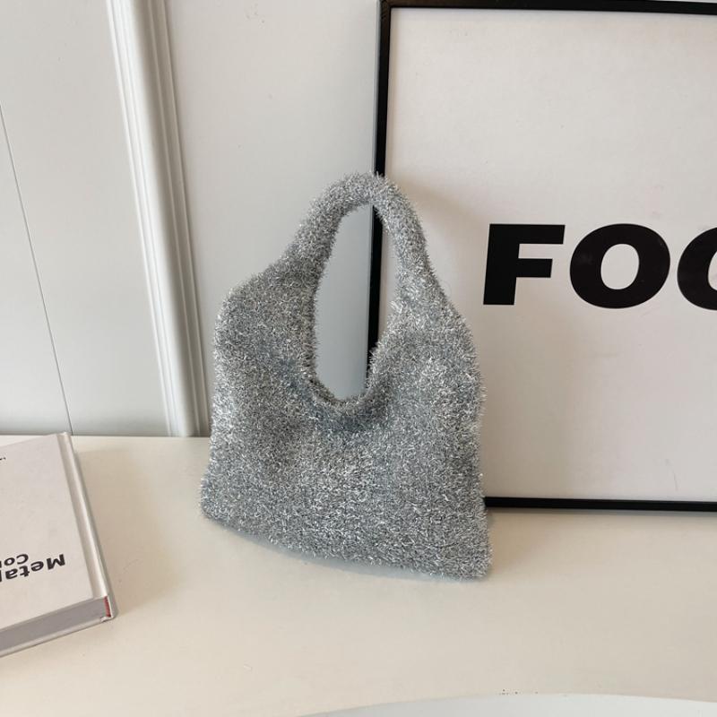 Polyester Shoulder Bags with Colored Thread for Ladies Solid Casual Bags New Fashion Trend