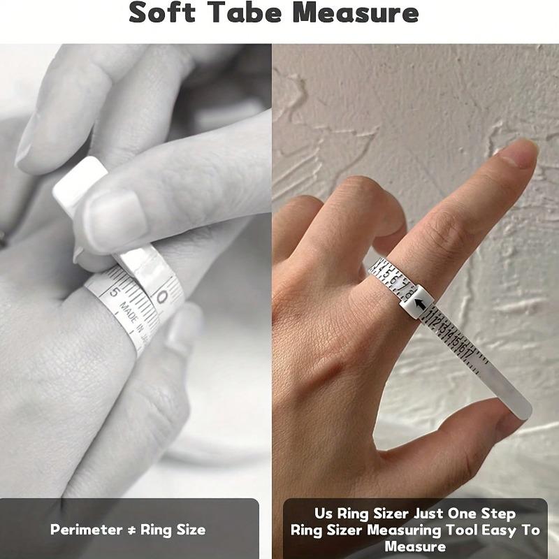 Ring Sizer, Ring Sizer Measuring Tool, Reusable Plastic Finger Size Measuring Tape, Clear And Accurate Jewelry Sizing Making Tool 1-17 USA Rings Sizer