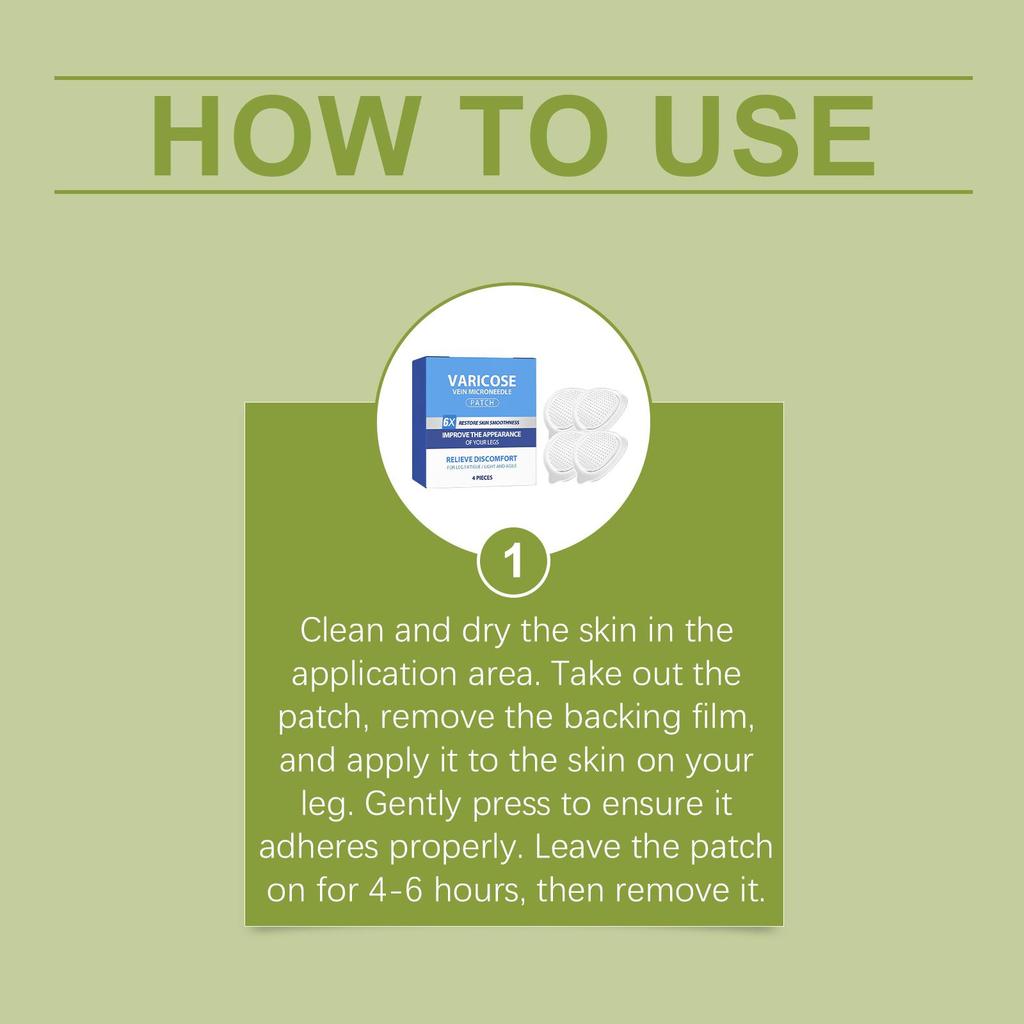 Beinpflege-Pflaster Pflegt die Haut der Beine sanft, spendet Feuchtigkeit, lindert Beschwerden bei Krampfadern, praktisch für das tägliche Gehen