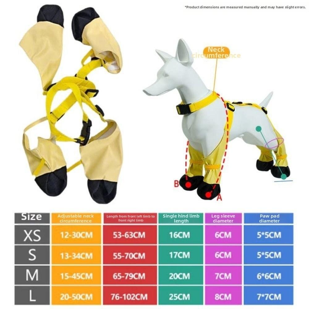 Breathable Dog Suspender Boots Waterproof Pets Paws Protector Anti-Slip Dog Shoes Rain Day