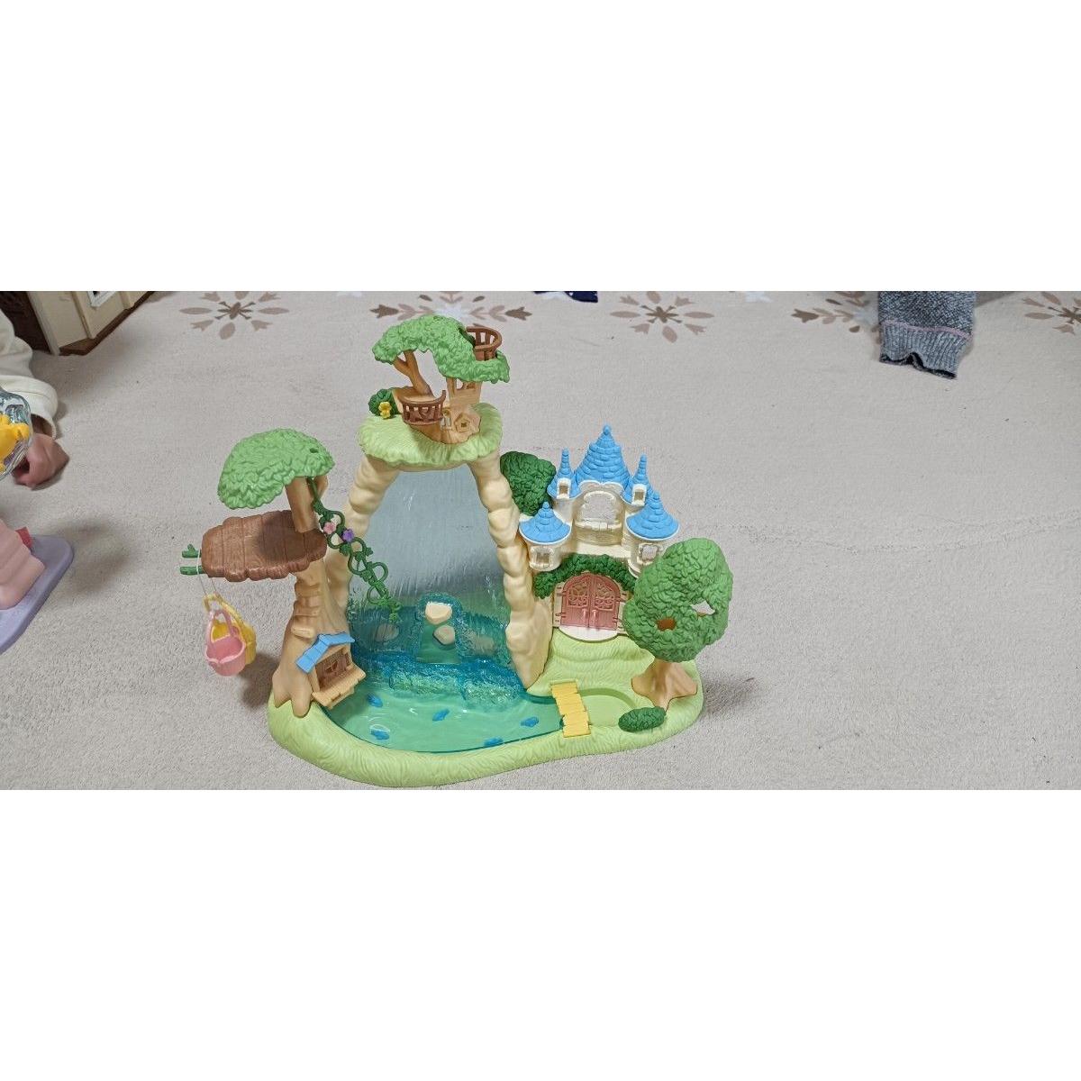 Used Sylvanian Families Secret Forest Big Waterfall House Toy