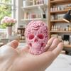 3D Geschnitzte Totenkopf-Skulptur Gedruckte Rosenfigurine, Langlebiger Kunststoff Gotische Blumen Süße Wohnkultur mit Detaillierter Blüten- und Knochentextur, Matt