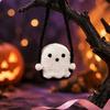 Hand Woven Woolen Ghost Decor Handmade Pumpkin Car Rear View Mirror Pendant, Cute Crochet Pendant Ornament Hanging for Halloween Auto Interior