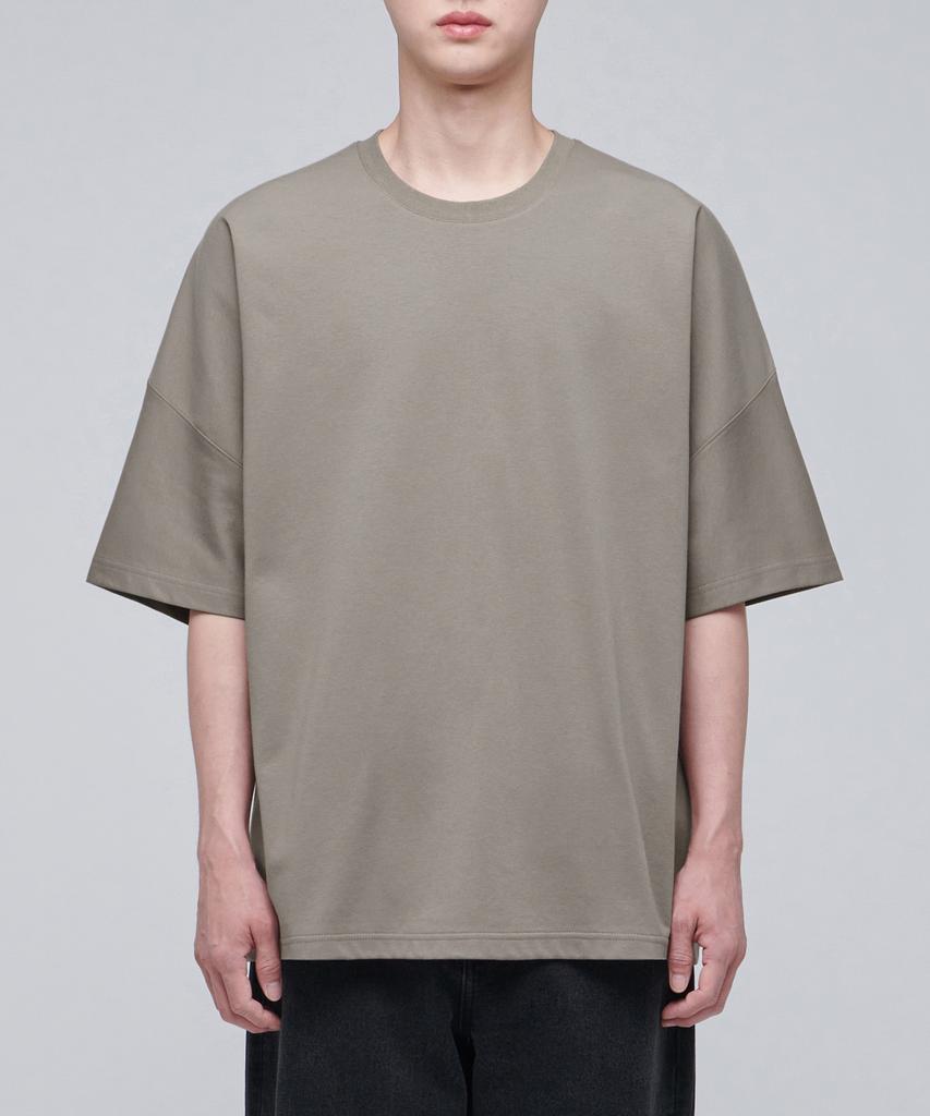 MUSINSA STANDARD Ponte Dolman Sleeve Oversized T-Shirt [Dusty Beige]