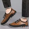 New Men's Shoes Casual Leather Shoes Men's Soft Sole Lightweight Trend Versatile Men's Casual Shoes Work Doudou Shoes