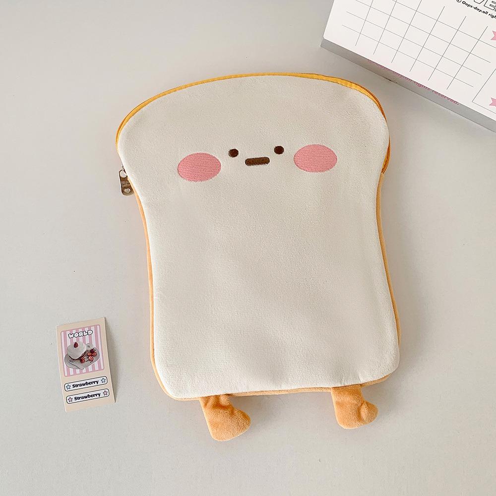 Portable Sanitary Pad Storage Bag Cartoon Toast Multi-function Makeup Bag Large Capacity Stationery Bag
