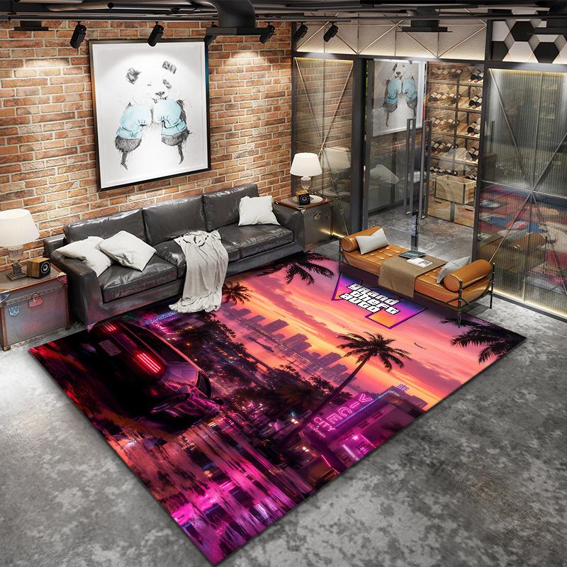 Gta Vi Vice City Carpet Rug For Living Room Bedroom Home Sofa Decoration Kids Play Nonslip Floor Mat