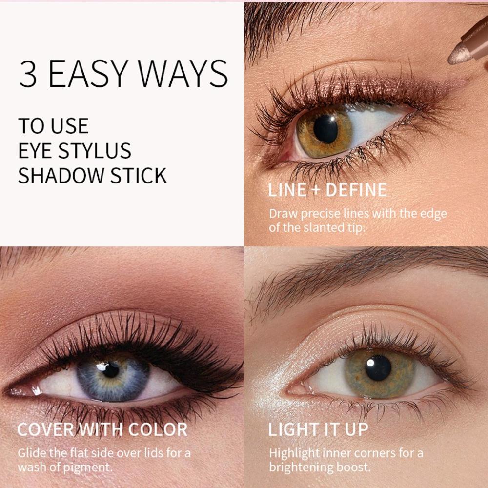 Lakerain Eye Stylus Shadow Stick Plum Bronze 1.5g Shimmer Eyeshadow Pencil Waterproof Long-Lasting Creamy Eye Makeup Cosmetic for Women