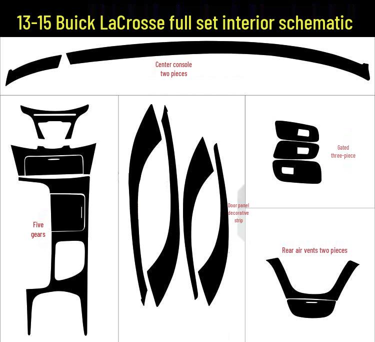 Carbon Fiber Gear Shift Sticker for 2013-2015 Buick LaCrosse Interior