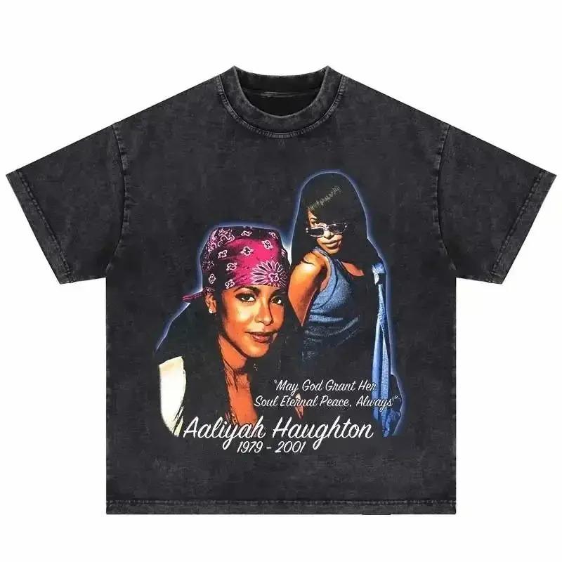 

Casual Loose Tops Unisex Classic Harajuku Streetwear Hip Hop Vintage TShirt Aaliyahs Baby Girl Purple Bootleg Print T Shirts S