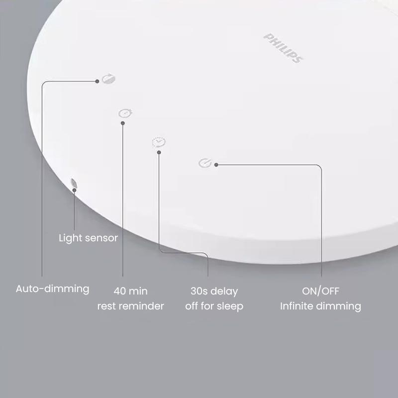 Philips LED Lamp Eye Protective Desk Light 10-100% adjsutable brightness 40 min timer, remind to rest