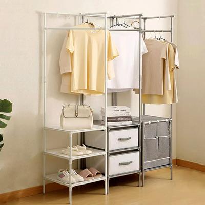 Multi-layer Coat Rack Floor Hanger Vertical Simple Vertical Clothes Hanger Corner Bedside Table Clothes Storage Cabinet Family