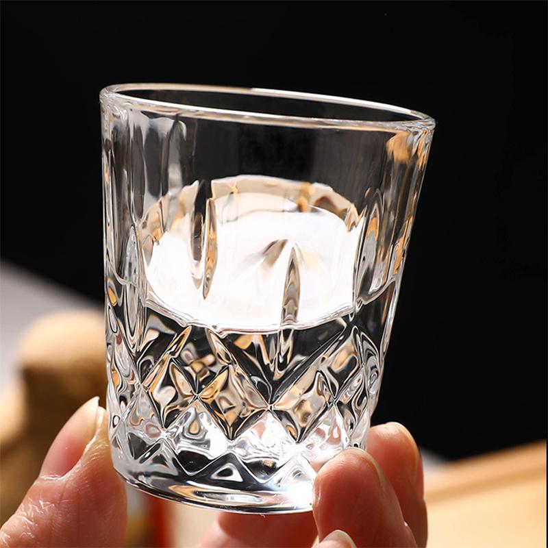 12pcs Wine Glass Set 50ml Shot Glass Embossed Design Glass Wholesale Cups Small Capacity Spirits Cup Engraved Household Tea Cup