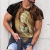 New Men's T-Shirts Animal Wolf 3D Print Summer Round Neck Short Sleeve T Shirt Oversized Tees Harajuku