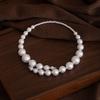 Irregular Pearl Necklace Retro Exaggerated Design Sense Collarbone Chain Light Luxury High-End Jewelry Sweater Chain