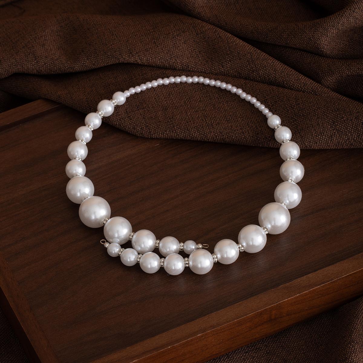 Неправильная жемчужная цепочка Ретро Преувеличенное дизайнерское чувство Цепочка на ключицы Легкая роскошь Высококачественные украшения Цепочка для свитера