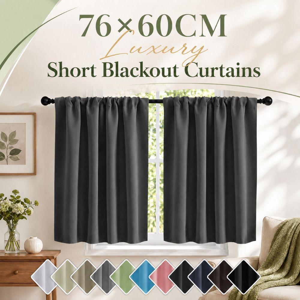 1PC Washable Short Blackout Curtains 76×60CM Partition Curtain Durable Kitchen Curtain Multipurpose