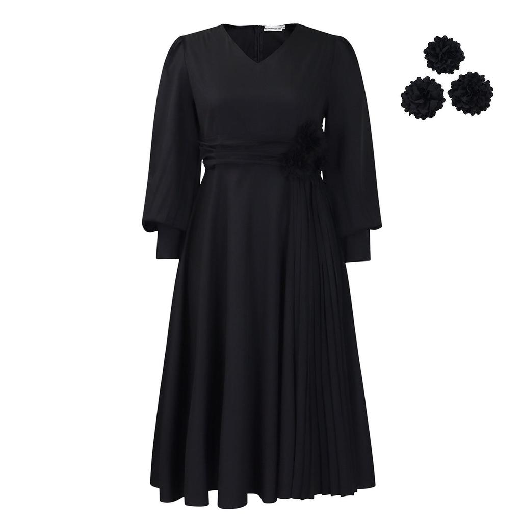Elegant Solid Color Plus Size A-line Skirt with Fashionable Spring European & American Style