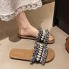 Xiaoxiangfeng Soft-soled Slippers Female 2025 Summer New Canvas with Skirt Fairy Wind Beach Sandals