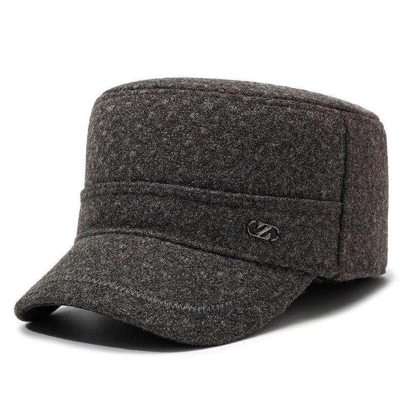 Middle-Aged Cap Men's Warm Ear Protection Cap Autumn Winter Flat Cap Father Cap