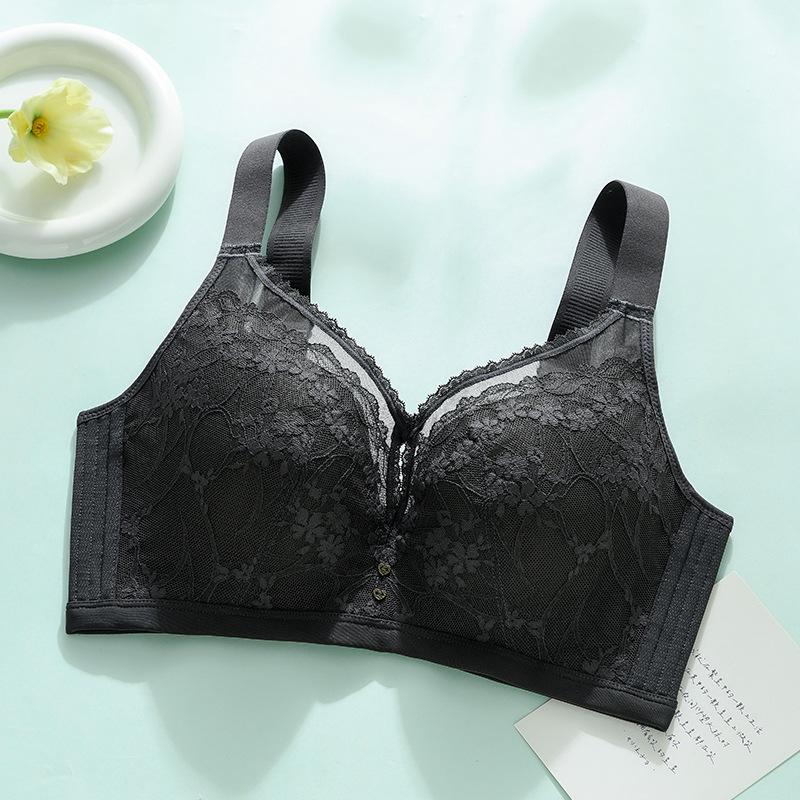 Non-magnetic Lace Latex Thin Fat Girl Large Size Tube Top Without Steel Ring Bra Adjustment Push-up Underwear