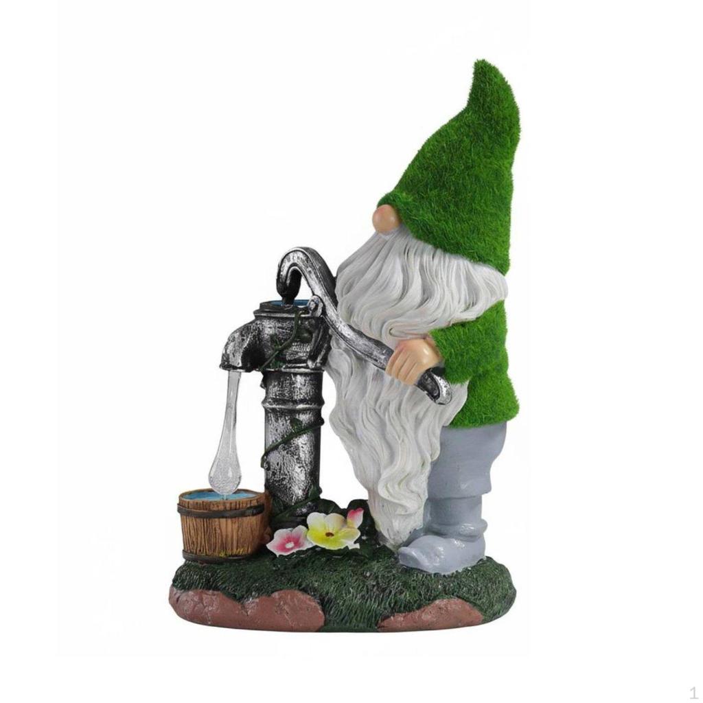 Solar LED Night Light Garden Decor, Traditional Resin Figurine, Outdoor Flannel Craft, Villa Yard