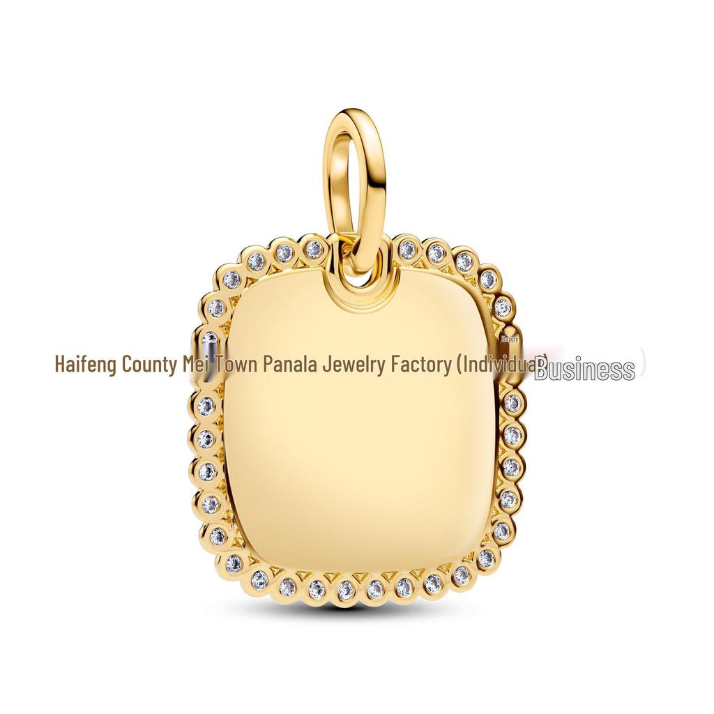 Charm Pan in Rame Bianco Placcato Argento S925 per Braccialetti Fai da Te