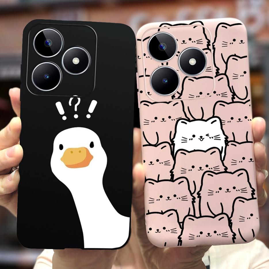 For Realme C51 Case RMX3830 Cute Astronauts Cartoon Cover Soft Silicone Phone Case For Realme C53 C 51 RealmeC51 RealmeC53 Shell