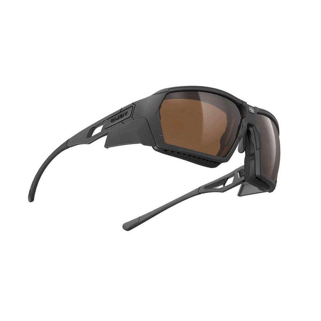 Rudy Project AGENT Q Sports Black Altitude Gold Sunglasses, Matte/High + Multi-Laser + Clear, SP709806-S003