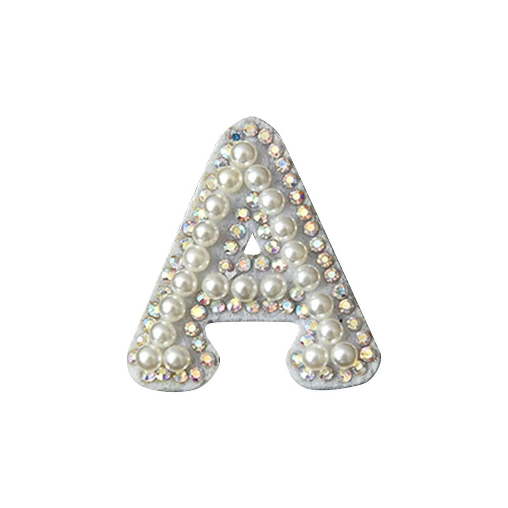 Diy Pearl Rhinestone English Letter Patch Hair Accessories