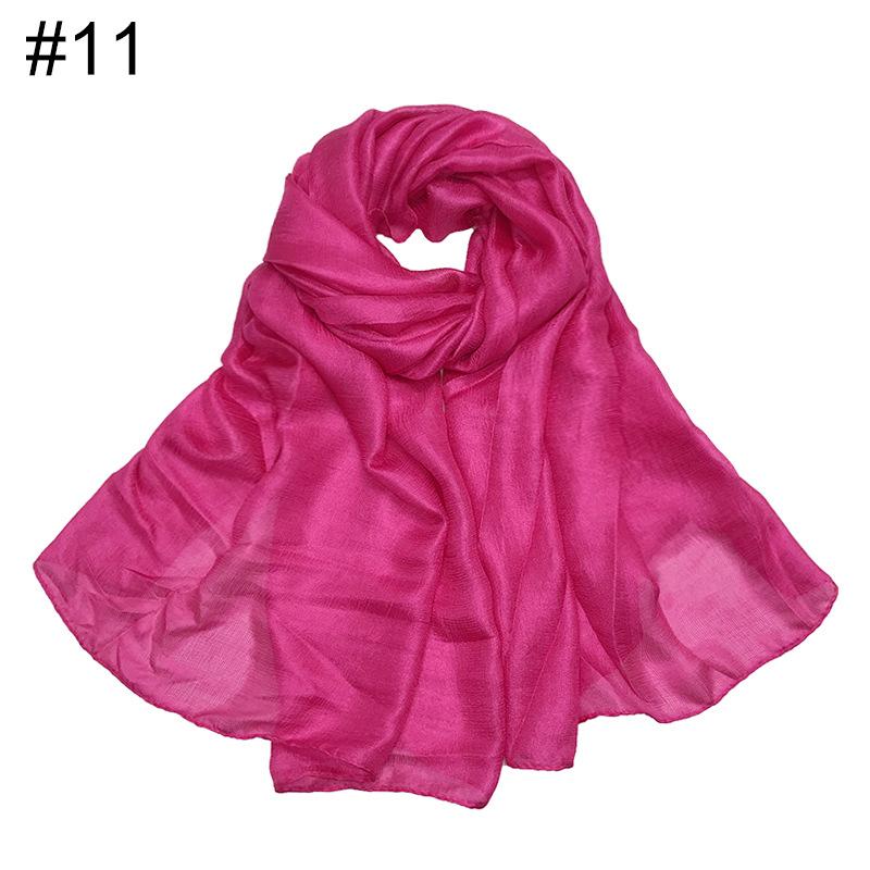 New scarf linen solid color imitation silk soft bag head shawl scarf one piece