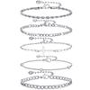 Stainlesss Steel Chain Bracelets Set,5pcs Dainty Layered Bracelet Jewelry For Women Gift