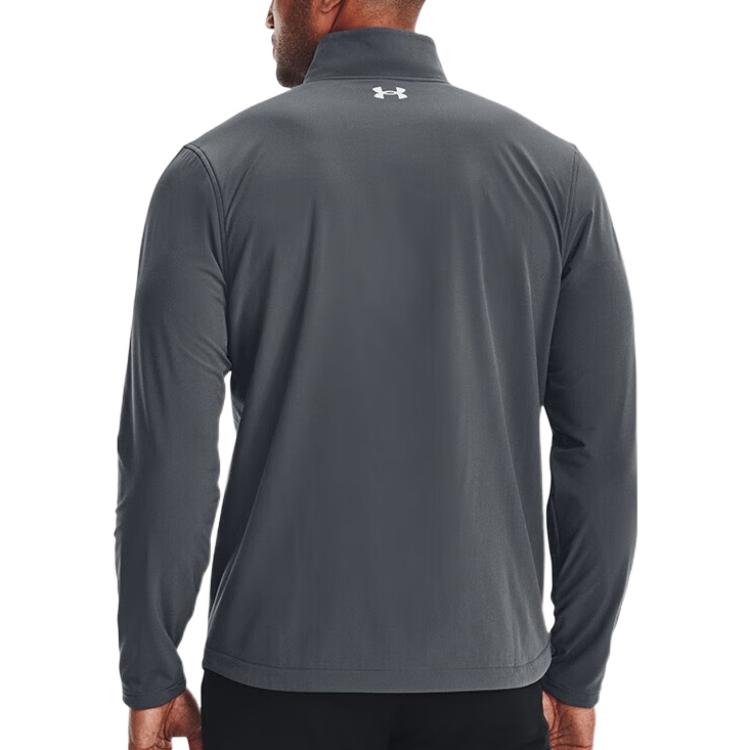 Under Armour Veste Storm Revo Couleur Unie Logo Lettre Imprimé Zippée Col Montant Veste Homme Grise 1373407-012