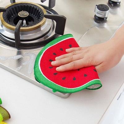 1 Pcs Lovely Fruit Print Hanging Kitchen Hand Towel Microfiber Towels Quick-Dry Cleaning Dish Cloth