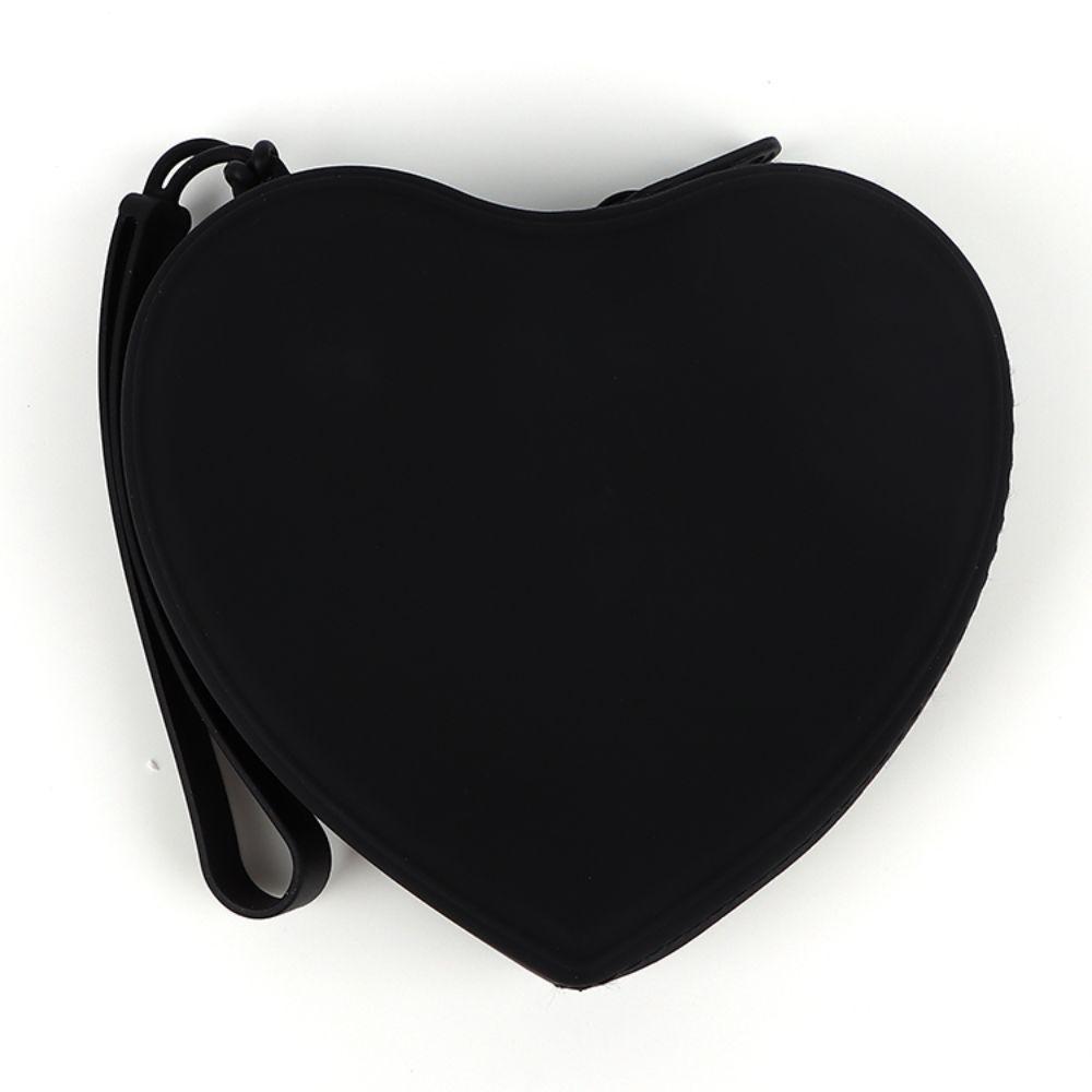 Cute Silicone Coin Purse Waterproof Solid Color Small Wrist Wallet Zipper Heart-shaped Travel Sundries Storage Bag