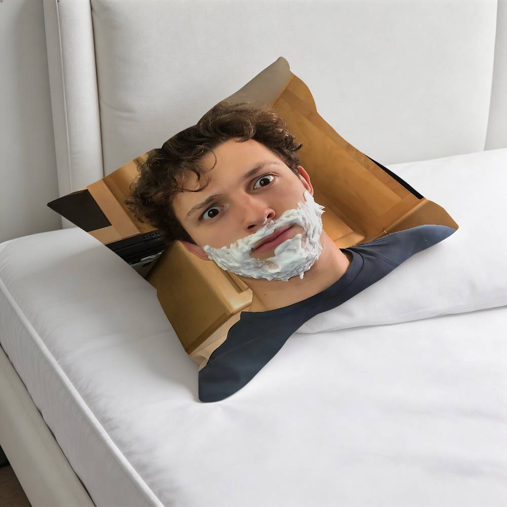 Funny Tom HHolland Actor Decorative Square Pillow Cover Modern Cushion Case for Living Room Bedroom