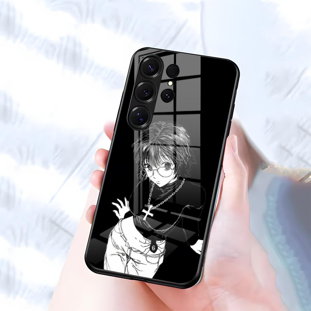 S-Shizuku M-Murasaki Phone Case For Samsung S26 S25 S24 FE S23 S22 S21 Plus S20 Ultra Note20Ultra Black Glass Cover