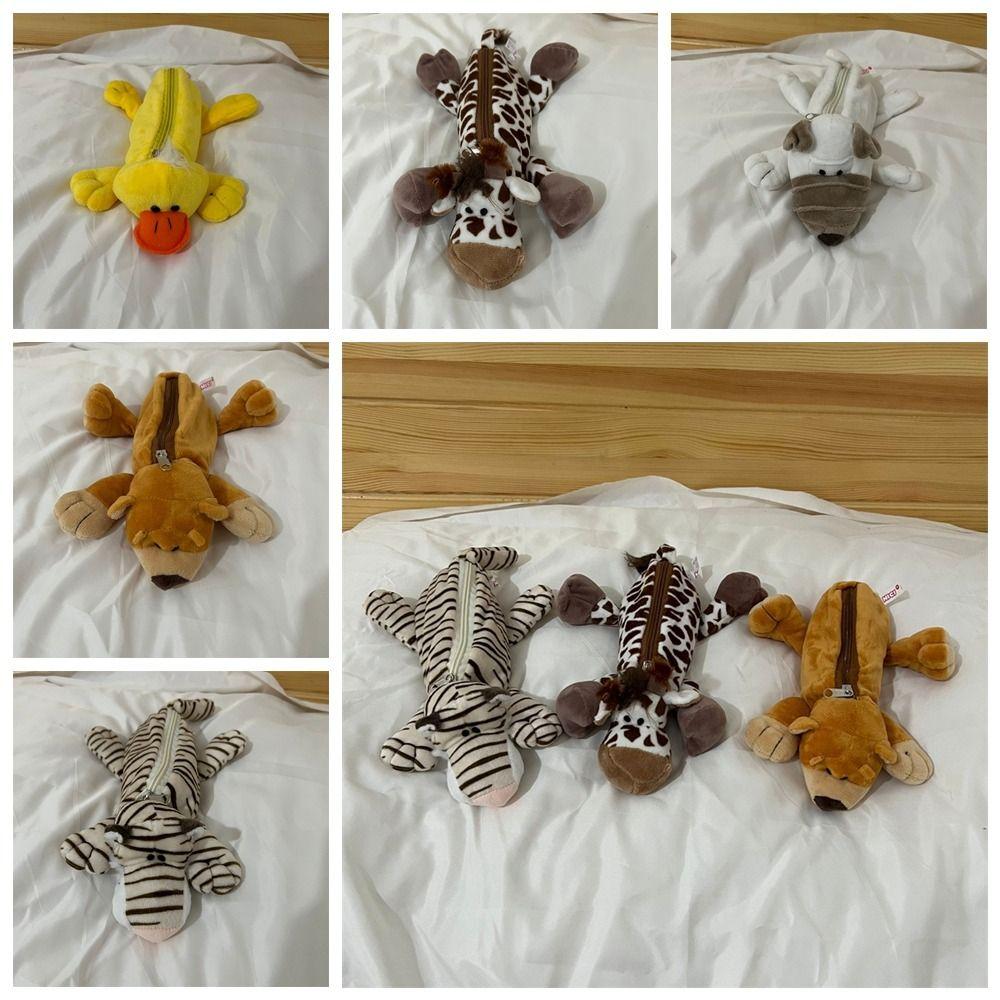 

Cartoon Animals Stationery Bag Plush Pencil Case Creative Pen Bag