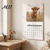 Yearly Planning Calendar 2027 Highland Cow Wall Calendar, Funny Farmhouse Animal Rustic Thick Paper Office Schedule 12 Monthly Planner for Lovers,
