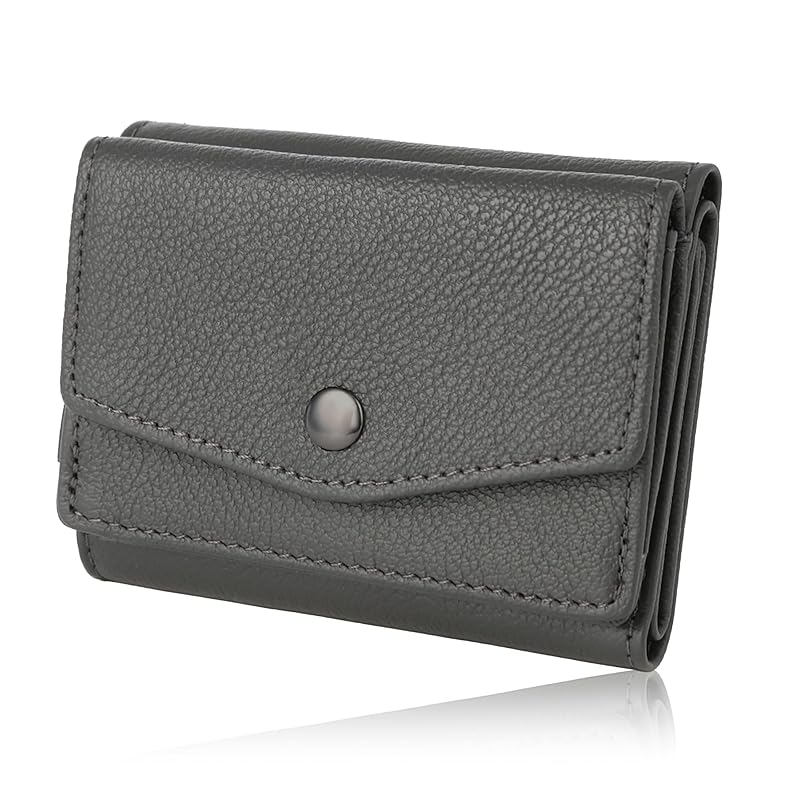 

[LS LASIEM] wallet men s mini wallet folding wallet tri-fold You can store bills without folding them. compact genuine leather leather small wallet