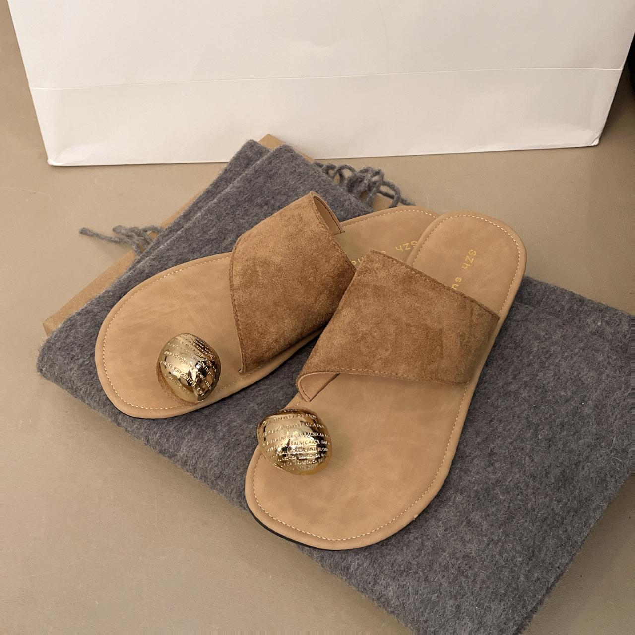 

Fashion Women s Flat Comfortable Roman French Sandals Thong Flip Flops for Summer Beach Unique Design Slip-On antislip Outdoor Shoes 40