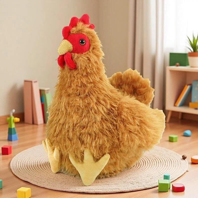 22cm Niedliche Simulations-Hühner-Plüschpuppe Cartoon Langer Hahn Henne Tier Stofftier Heimdekoration Geschenk für Kinder