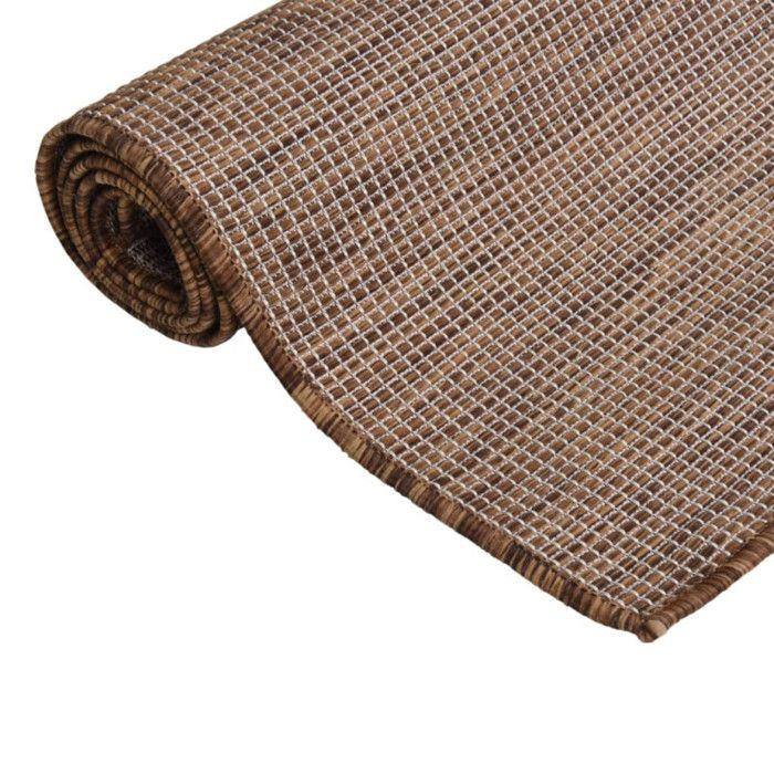 VidaXL Tapis à tissage plat d'extérieur 160x230 cm Marron