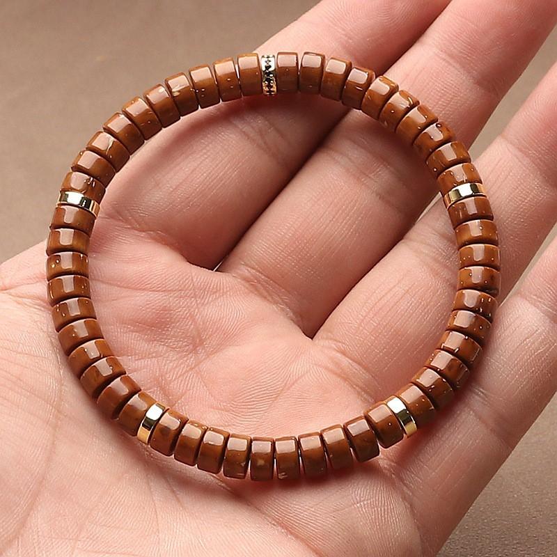 Natural Solid Golden Rat Bodhi Beads Bracelet Men Women Prayer Jewelry