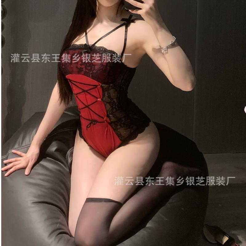 Erotic Lingerie Female Sexy One-piece Seduction Pajamas Passion Crotch Free Uniform Suit Bed Tease