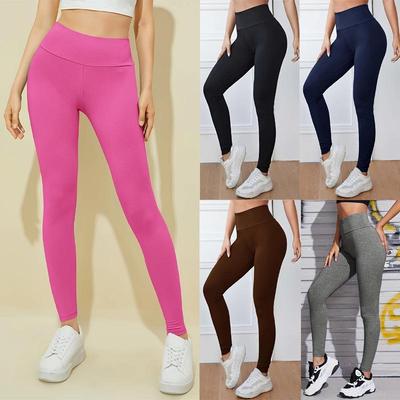 2024 Women's Solid Color Yoga Leggings: Slimming, Comfortable, Wide Waistband